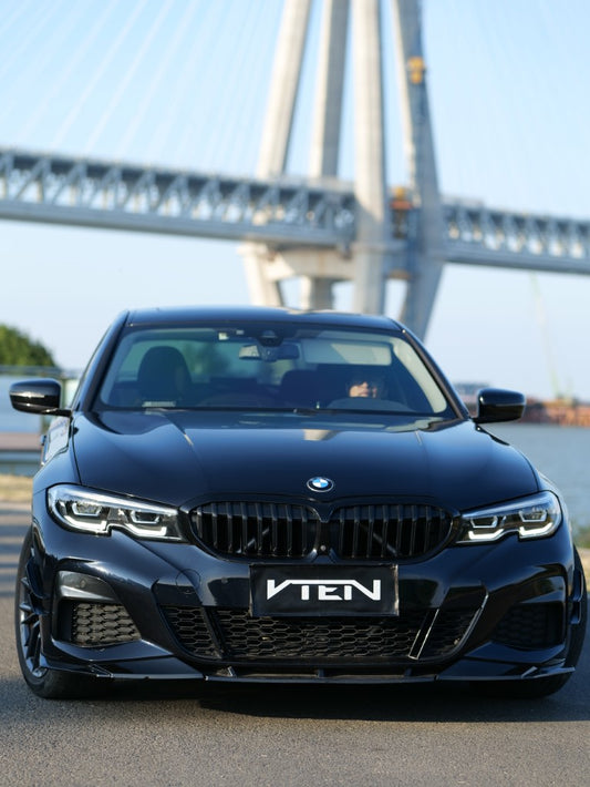 BMW 3 Series 330i (with M-package bumper, does not fit base model) M340i G20 G21 Pre-LCI 2019 2020 2021 2022 with Aftermarket Parts - Front Lip PP from VTEN