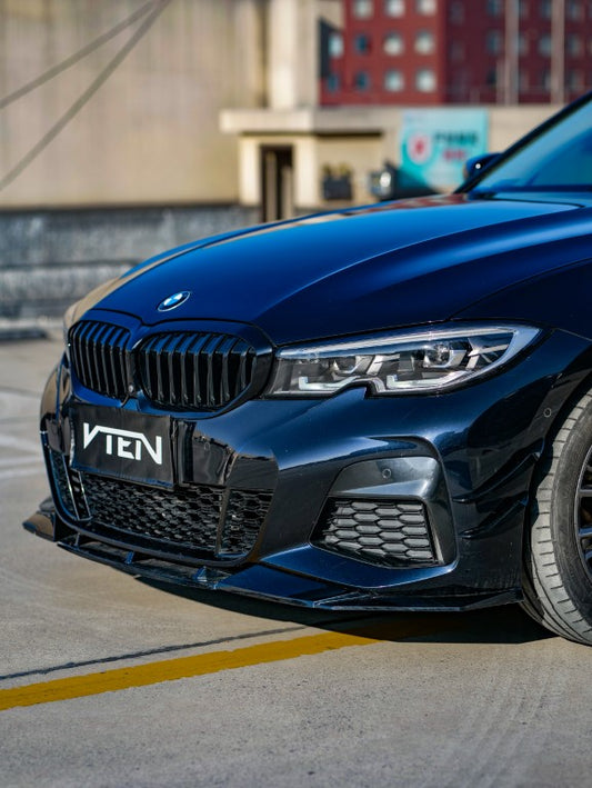 BMW 3 Series 330i (with M-package bumper, does not fit base model) M340i G20 G21 Pre-LCI 2019 2020 2021 2022 with Aftermarket Parts - Front Lip PP from VTEN