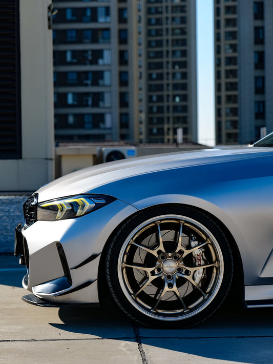 BMW 3 Series 330i (with M-package bumper, does not fit base model) M340i G20 G21 LCI 2023-ON with Aftermarket Parts - Front Canards ABS from VTEN