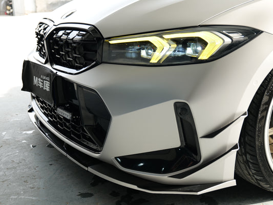 BMW 3 Series 330i (with M-package bumper, does not fit base model) M340i G20 G21 LCI 2023-ON with Aftermarket Parts - Front Canards ABS from VTEN