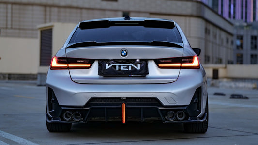 VTEN ABS Gloss Black Rear Diffuser & Canards for BMW 3 Series G20 330i M340i 2023-ON LCI - Performance SpeedShop
