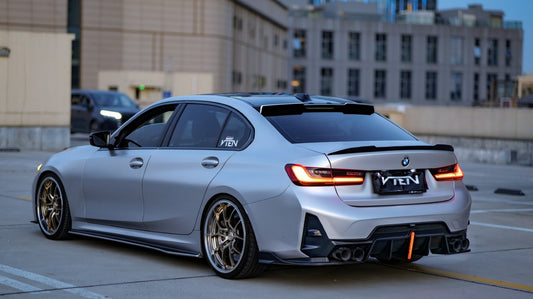 VTEN ABS Gloss Black Rear Diffuser & Canards for BMW 3 Series G20 330i M340i 2023-ON LCI - Performance SpeedShop