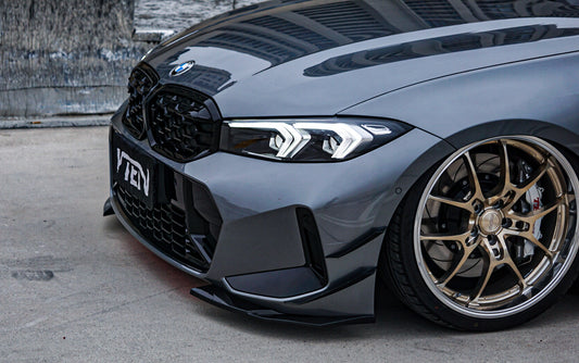 BMW 3 Series 330i (with M-package bumper, does not fit base model) M340i G20 G21 LCI 2023-ON with Aftermarket Parts - Front Canards ABS from VTEN