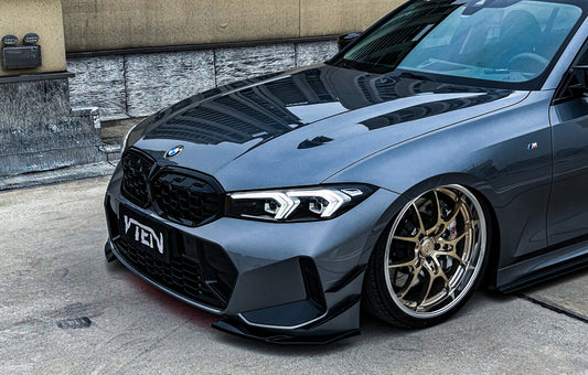 BMW 3 Series 330i (with M-package bumper, does not fit base model) M340i G20 G21 LCI 2023-ON with Aftermarket Parts - Front Canards ABS from VTEN