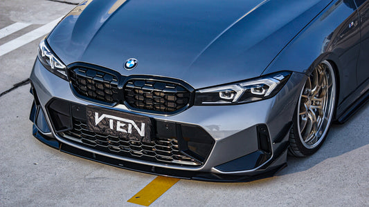 BMW 3 Series 330i (with M-package bumper, does not fit base model) M340i G20 G21 LCI 2023-ON with Aftermarket Parts - Front Lip PP from VTEN