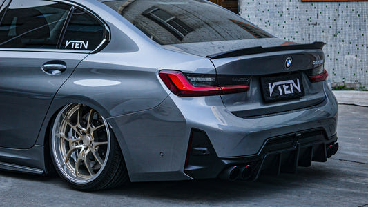 VTEN ABS Gloss Black Rear Diffuser & Canards for BMW 3 Series G20 330i M340i 2023-ON LCI - Performance SpeedShop