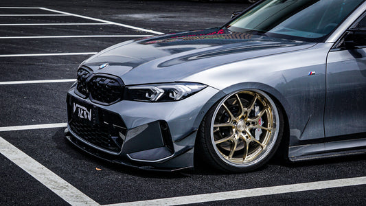 BMW 3 Series 330i (with M-package bumper, does not fit base model) M340i G20 G21 LCI 2023-ON with Aftermarket Parts - Front Canards ABS from VTEN