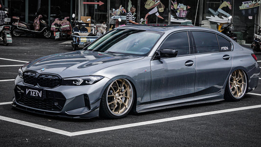 BMW 3 Series 330i (with M-package bumper, does not fit base model) M340i G20 G21 LCI 2023-ON with Aftermarket Parts - Front Canards ABS from VTEN