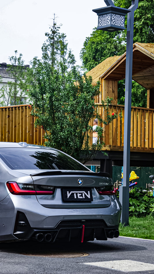 VTEN ABS Gloss Black Rear Diffuser & Canards for BMW 3 Series G20 330i M340i 2023-ON LCI - Performance SpeedShop