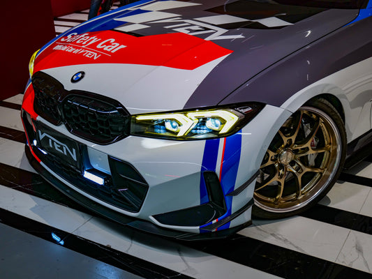 BMW 3 Series 330i (with M-package bumper, does not fit base model) M340i G20 G21 LCI 2023-ON with Aftermarket Parts - Front Canards ABS from VTEN