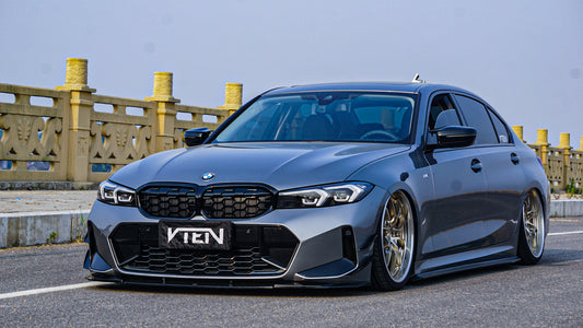 BMW 3 Series 330i (with M-package bumper, does not fit base model) M340i G20 G21 LCI 2023-ON with Aftermarket Parts - Front Canards ABS from VTEN