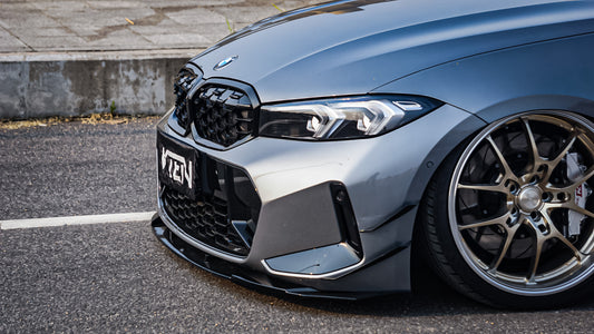 BMW 3 Series 330i (with M-package bumper, does not fit base model) M340i G20 G21 LCI 2023-ON with Aftermarket Parts - Front Canards ABS from VTEN
