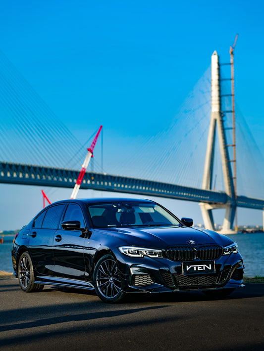 BMW 3 Series 330i (with M-package bumper, does not fit base model) M340i G20 G21 Pre-LCI 2019 2020 2021 2022 with Aftermarket Parts - Front Canards ABS from VTEN