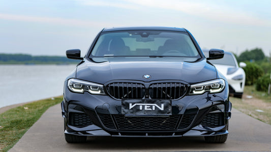 BMW 3 Series 330i (with M-package bumper, does not fit base model) M340i G20 G21 Pre-LCI 2019 2020 2021 2022 with Aftermarket Parts - Front Canards ABS from VTEN
