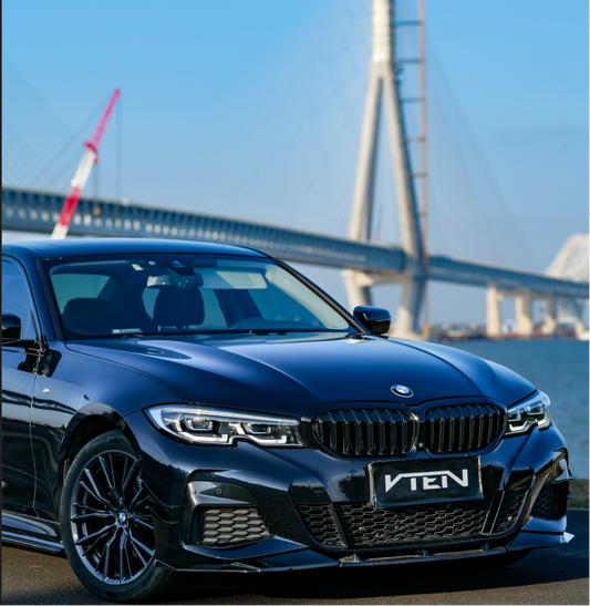 BMW 3 Series 330i (with M-package bumper, does not fit base model) M340i G20 G21 Pre-LCI 2019 2020 2021 2022 with Aftermarket Parts - Front Lip PP from VTEN