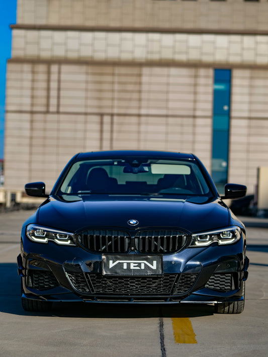 BMW 3 Series 330i (with M-package bumper, does not fit base model) M340i G20 G21 Pre-LCI 2019 2020 2021 2022 with Aftermarket Parts - Front Canards ABS from VTEN