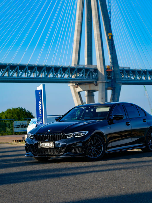 BMW 3 Series 330i (with M-package bumper, does not fit base model) M340i G20 G21 Pre-LCI 2019 2020 2021 2022 with Aftermarket Parts - Front Lip PP from VTEN