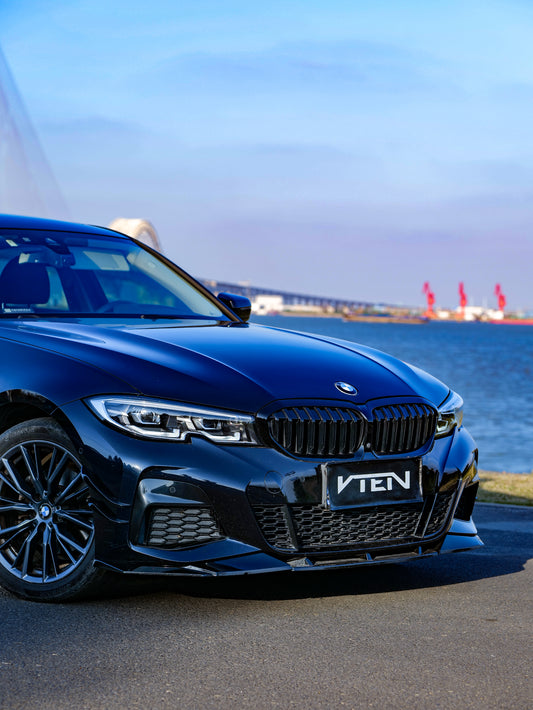 BMW 3 Series 330i (with M-package bumper, does not fit base model) M340i G20 G21 Pre-LCI 2019 2020 2021 2022 with Aftermarket Parts - Front Canards ABS from VTEN