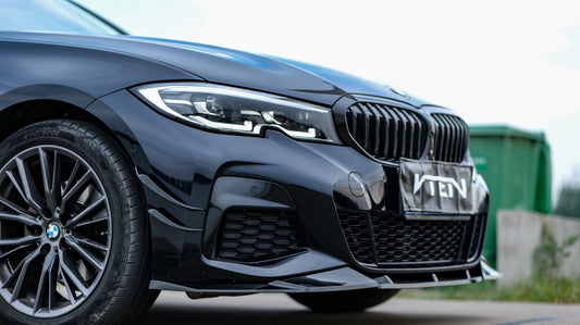BMW 3 Series 330i (with M-package bumper, does not fit base model) M340i G20 G21 Pre-LCI 2019 2020 2021 2022 with Aftermarket Parts - Front Lip PP from VTEN