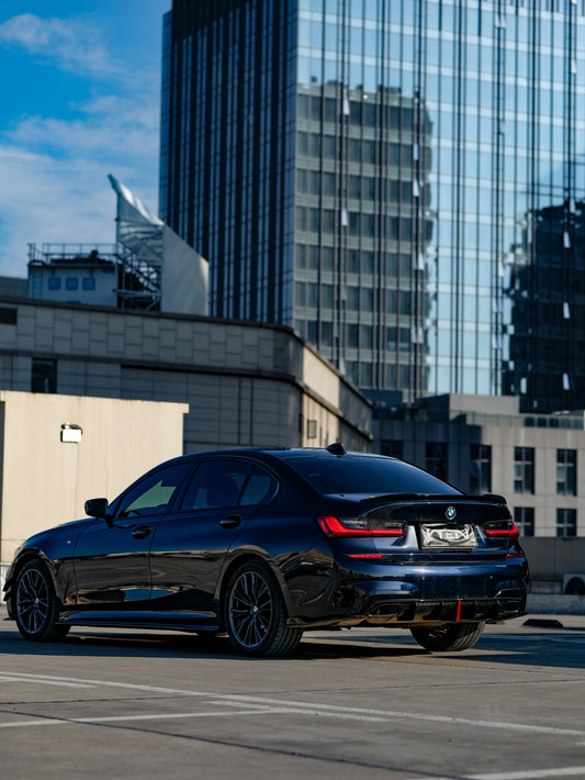 BMW 3 Series 330i M340i G20 G21 Pre-LCI (fitment for 330i requires M-Sport package bumper) 2020 2021 2022 with Aftermarket Parts - Rear Diffuser & Corner Splitter ABS / PP from VTEN