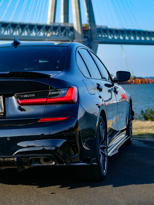 BMW 3 Series 330i M340i G20 G21 Pre-LCI (fitment for 330i requires M-Sport package bumper) 2020 2021 2022 with Aftermarket Parts - Rear Diffuser & Corner Splitter ABS / PP from VTEN