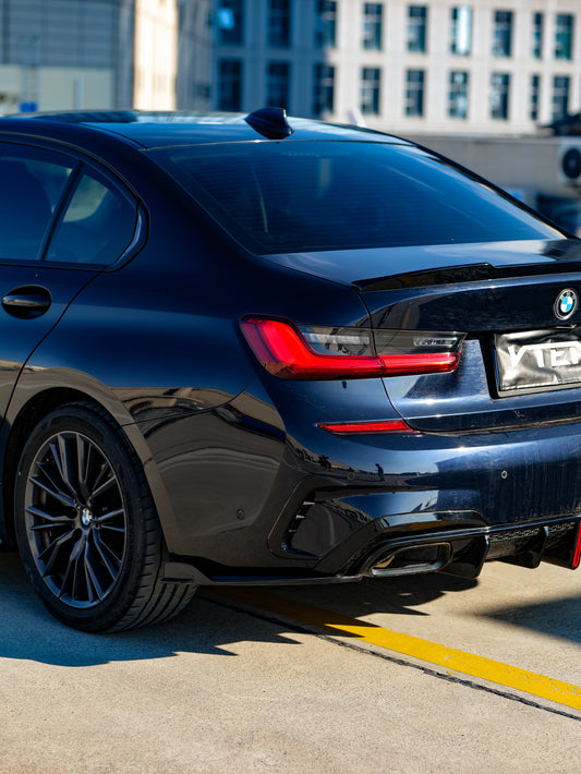 BMW 3 Series 330i M340i G20 G21 Pre-LCI (fitment for 330i requires M-Sport package bumper) 2020 2021 2022 with Aftermarket Parts - Rear Diffuser & Corner Splitter ABS / PP from VTEN