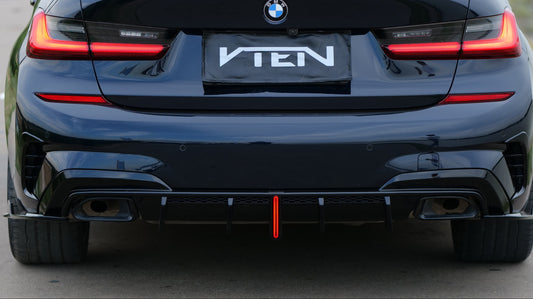 BMW 3 Series 330i M340i G20 G21 Pre-LCI (fitment for 330i requires M-Sport package bumper) 2020 2021 2022 with Aftermarket Parts - Rear Canards ABS from VTEN