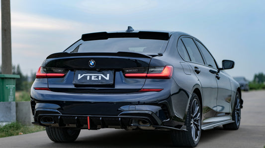 BMW 3 Series 330i M340i G20 G21 Pre-LCI (fitment for 330i requires M-Sport package bumper) 2020 2021 2022 with Aftermarket Parts - Rear Canards ABS from VTEN