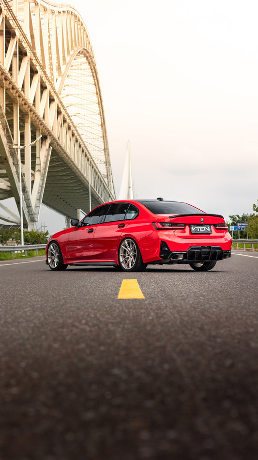 BMW 3 Series M340 330 G20 G21 Pre-LCI 2019 2020 2021 2022 & 3 Series 330 G20 G21 LCI 2023-ON (Non-sport Package Only) with Aftermarket Parts - M3 Style Mirror Caps PP Polypropylene from VTEN