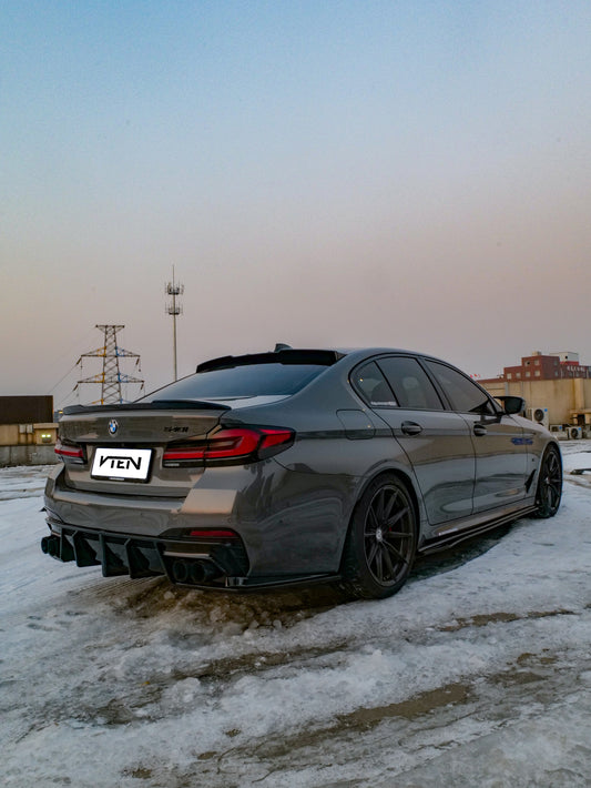 BMW M5/M5C F90 (Fits Both Pre-LCI & LCI) 2018-ON & 5 Series G30 540i M550i (With M-Package Bumper) G30 G31 (Fits Both Pre-LCI & LCI) 2017-ON with Aftermarket Parts - Rear Diffuser PP from VTEN