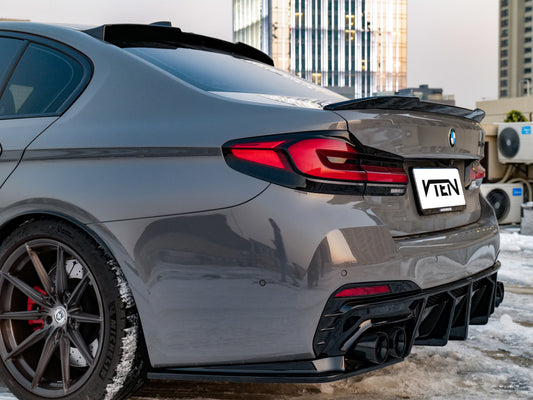 BMW M5/M5C F90 (Fits Both Pre-LCI & LCI) 2018-ON & 5 Series G30 540i M550i (With M-Package Bumper) G30 G31 (Fits Both Pre-LCI & LCI) 2017-ON with Aftermarket Parts - V1 Rear Canards PP from VTEN