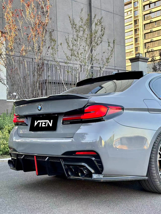 BMW M5/M5C F90 (Fits Both Pre-LCI & LCI) 2018-ON & 5 Series G30 540i M550i (With M-Package Bumper) G30 G31 (Fits Both Pre-LCI & LCI) 2017-ON with Aftermarket Parts - Rear Diffuser PP from VTEN