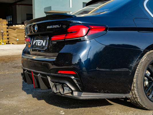 BMW M5/M5C F90 (Fits Both Pre-LCI & LCI) 2018-ON & 5 Series G30 540i M550i (With M-Package Bumper) G30 G31 (Fits Both Pre-LCI & LCI) 2017-ON with Aftermarket Parts - V1 Rear Canards PP from VTEN