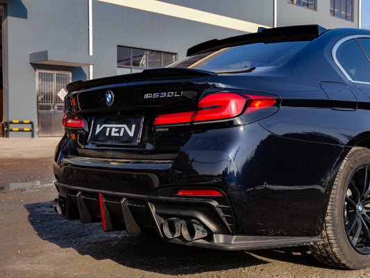 BMW M5/M5C F90 (Fits Both Pre-LCI & LCI) 2018-ON & 5 Series G30 540i M550i (With M-Package Bumper) G30 G31 (Fits Both Pre-LCI & LCI) 2017-ON with Aftermarket Parts - Rear Diffuser PP from VTEN