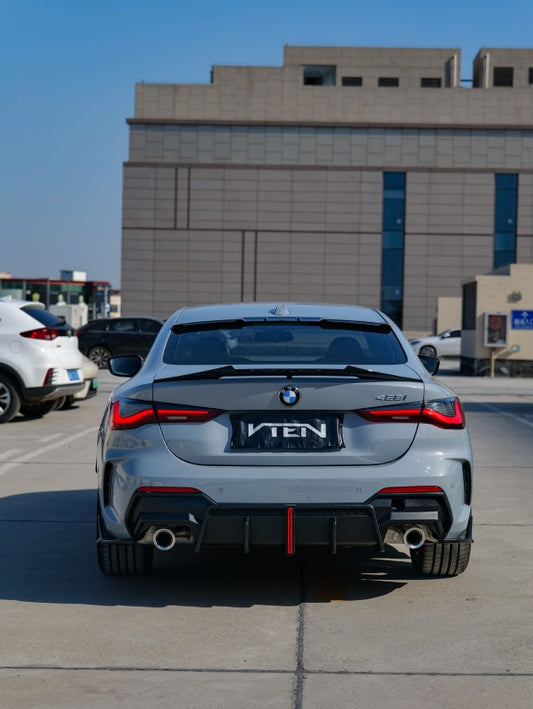 BMW 4 Series 430i M440i G22 2020-ON & M4 / M4C / M4CS G82 2021-ON with Aftermarket Parts - Rear Lip Spoiler ABS from VTEN