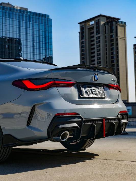 BMW 4 Series 430i M440i G22 2020-ON & M4 / M4C / M4CS G82 2021-ON with Aftermarket Parts - Rear Lip Spoiler ABS from VTEN