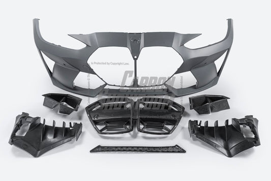 BMW M3 G80 G81 & M4 G82 G83 2021-ON with Aftermarket Parts - Front Bumper Pre-preg Carbon Fiber from VTEN