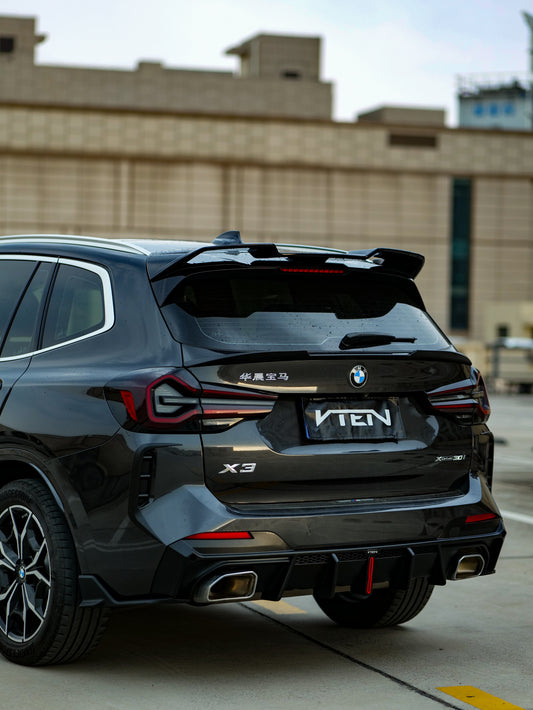 BMW X3 s/x Drive30 G01 LCI & IX3 BEV G08 LCI 2022-ON with Aftermarket Parts - Rear Roof Spoiler ABS from VTEN