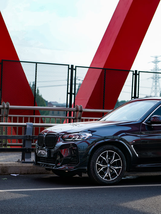 BMW X3 M40 s/x Drive30 G01 LCI & X4 M40 xDrive30 G02 LCI & IX3 BEV G08 LCI 2022-ON with Aftermarket Parts - Front Canards ABS from VTEN