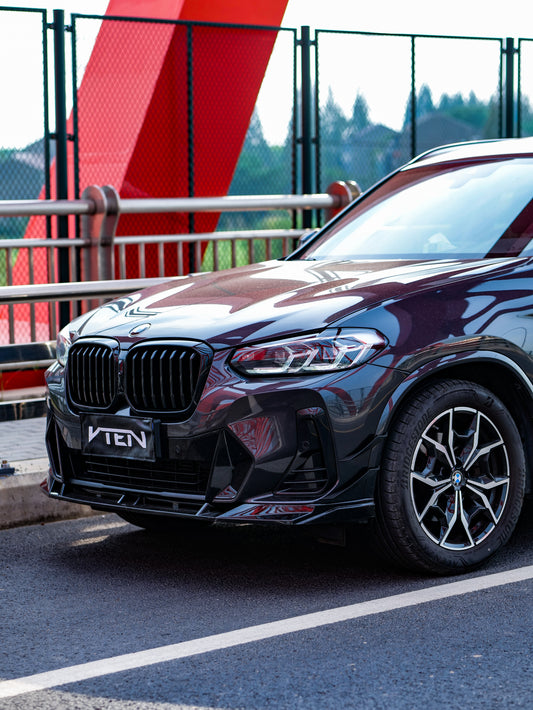 BMW X3 M40 s/x Drive30 G01 LCI & X4 M40 xDrive30 G02 LCI & IX3 BEV G08 LCI 2022-ON with Aftermarket Parts - Front Canards ABS from VTEN