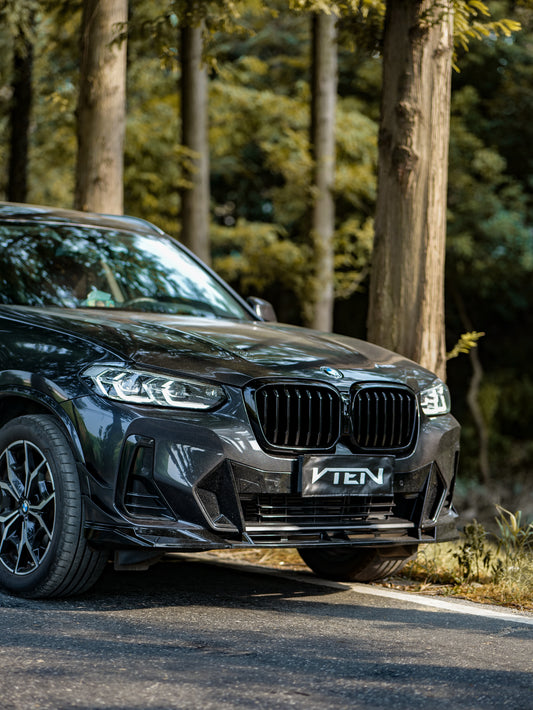BMW X3 M40 s/x Drive30 G01 LCI & X4 M40 xDrive30 G02 LCI & IX3 BEV G08 LCI 2022-ON with Aftermarket Parts - Front Canards ABS from VTEN