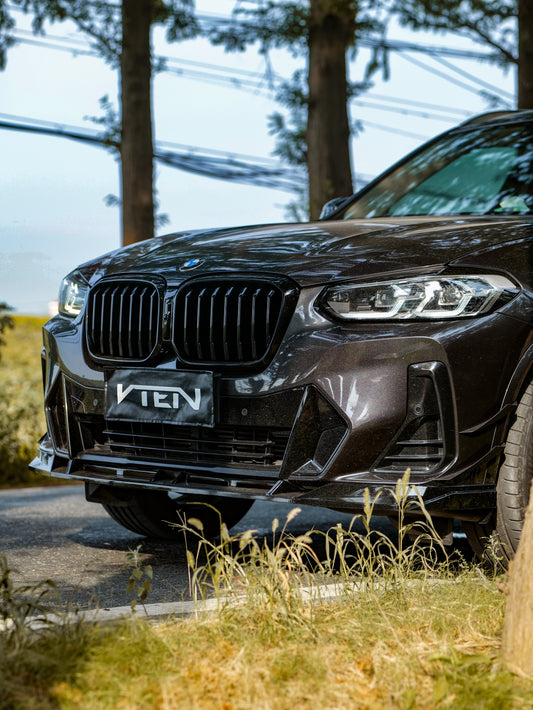 BMW X3 M40 s/x Drive30 G01 LCI & X4 M40 xDrive30 G02 LCI & IX3 BEV G08 LCI 2022-ON with Aftermarket Parts - Front Canards ABS from VTEN