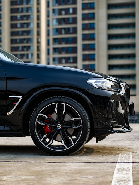 BMW X3 M40 s/x Drive30 G01 LCI & X4 M40 xDrive30 G02 LCI & IX3 BEV G08 LCI 2022-ON with Aftermarket Parts - Front Canards ABS from VTEN