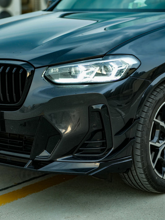 BMW X3 M40 s/x Drive30 G01 LCI & X4 M40 xDrive30 G02 LCI & IX3 BEV G08 LCI 2022-ON with Aftermarket Parts - Front Canards ABS from VTEN