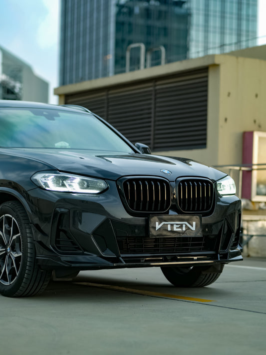 BMW X3 M40 s/x Drive30 G01 LCI & X4 M40 xDrive30 G02 LCI & IX3 BEV G08 LCI 2022-ON with Aftermarket Parts - Front Canards ABS from VTEN