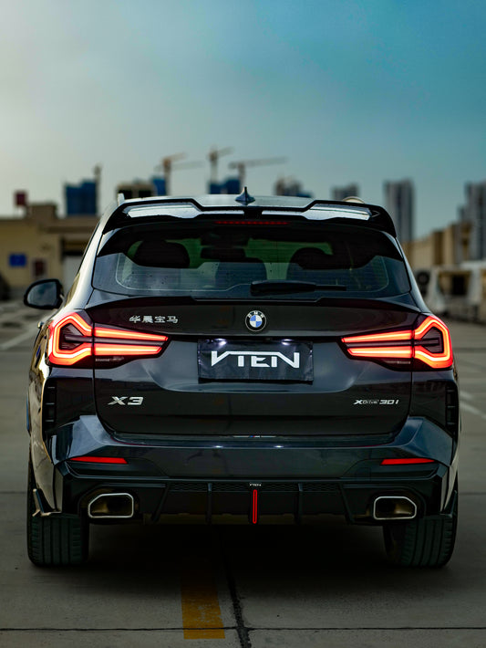 BMW X3 s/x Drive30 G01 LCI & IX3 BEV G08 LCI 2022-ON with Aftermarket Parts - Rear Diffuser & Corner Splitter PP / ABS from VTEN
