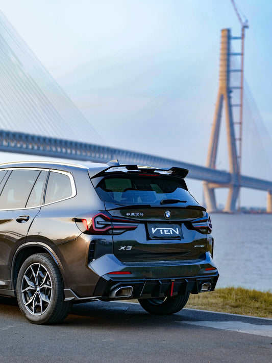 BMW X3 s/x Drive30 G01 LCI & IX3 BEV G08 LCI 2022-ON with Aftermarket Parts - Rear Roof Spoiler ABS from VTEN