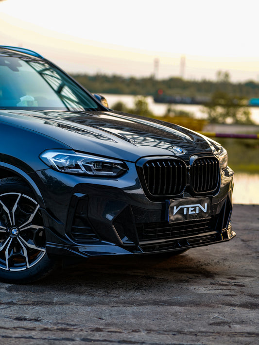 BMW X3 M40 s/x Drive30 G01 LCI & X4 M40 xDrive30 G02 LCI & IX3 BEV G08 LCI 2022-ON with Aftermarket Parts - Front Canards ABS from VTEN