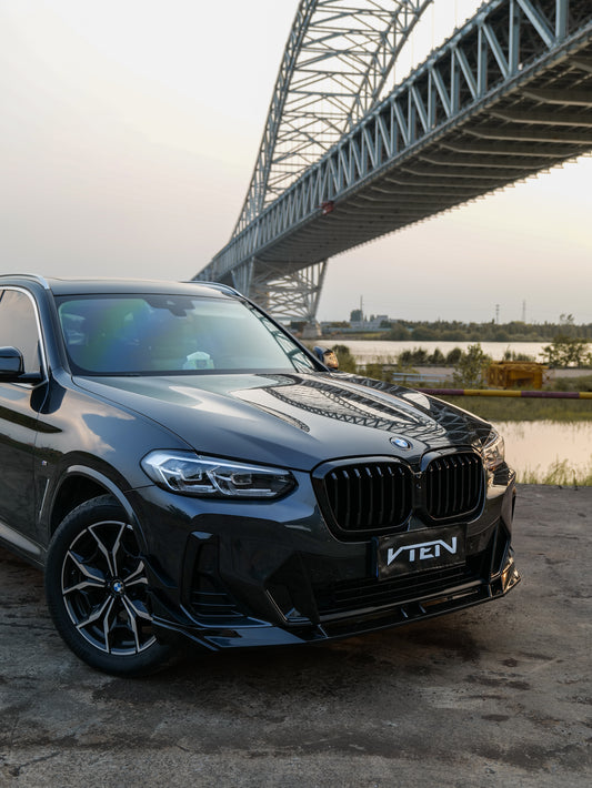 BMW X3 M40 s/x Drive30 G01 LCI & X4 M40 xDrive30 G02 LCI & IX3 BEV G08 LCI 2022-ON with Aftermarket Parts - Front Canards ABS from VTEN