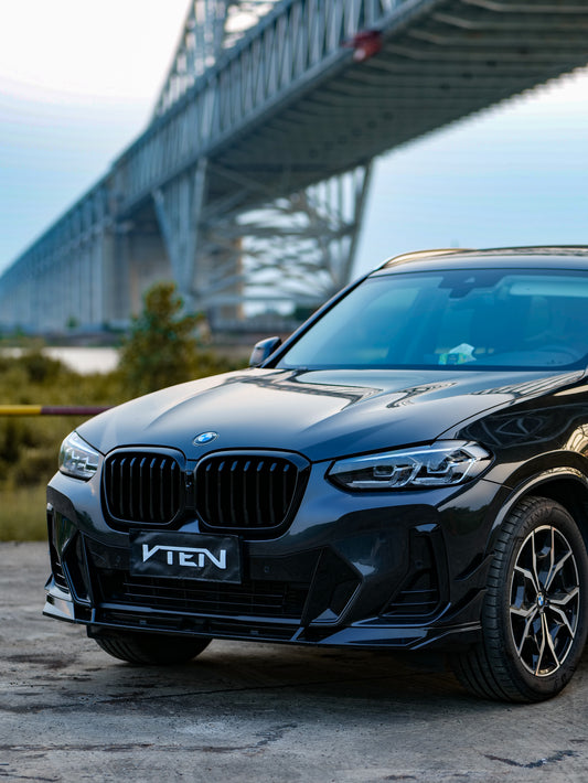 BMW X3 M40 s/x Drive30 G01 LCI & X4 M40 xDrive30 G02 LCI & IX3 BEV G08 LCI 2022-ON with Aftermarket Parts - Front Canards ABS from VTEN
